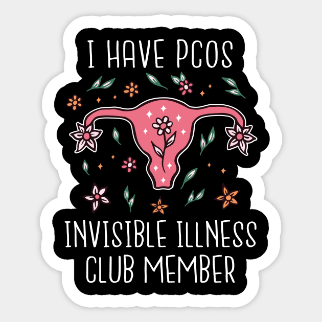 I Have PCOS Invisible Illness Club Member Sticker by Little Duck Designs